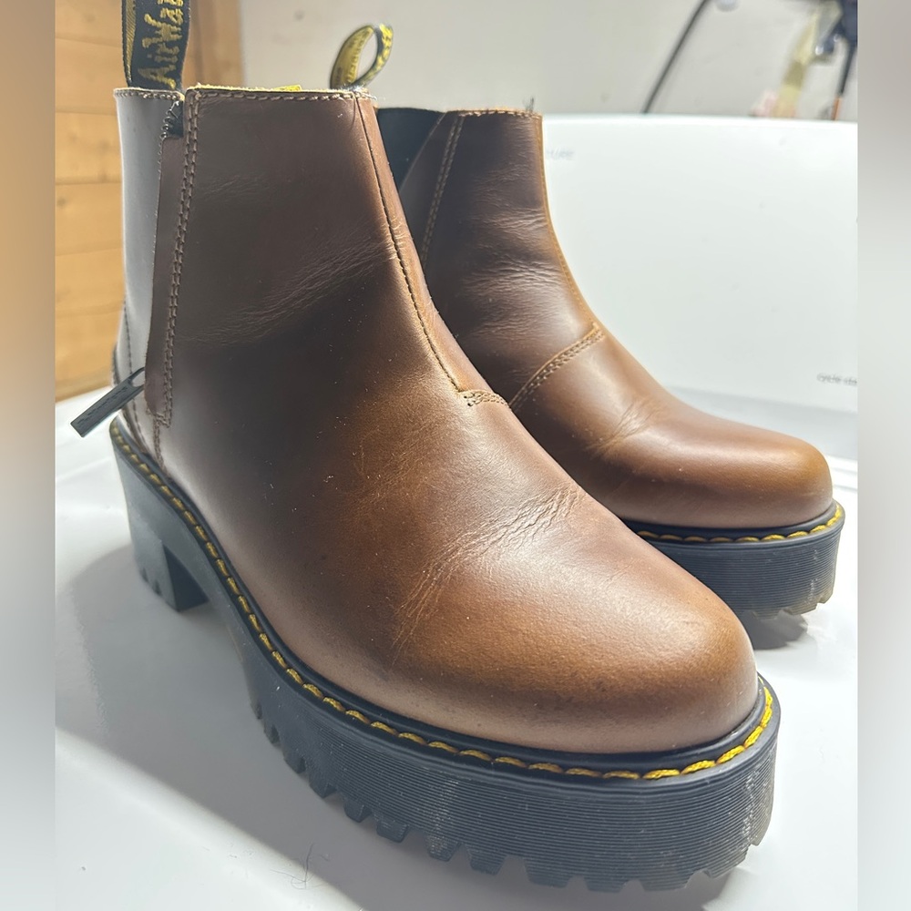 Dr. Martens Rometty Il heeled Chelsea boots brown leather Size US& EU39
